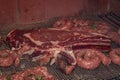 Grilled Meat Medley: A Mouthwatering Assortment of Sausages and Mixed Cuts on the Barbecue Royalty Free Stock Photo