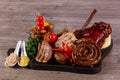 Grilled meat mix plate Royalty Free Stock Photo