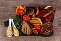 Grilled meat mix plate Royalty Free Stock Photo