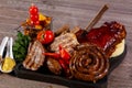 Grilled meat mix plate Royalty Free Stock Photo