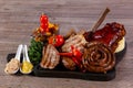 Grilled meat mix plate Royalty Free Stock Photo