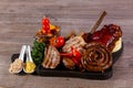 Grilled meat mix plate Royalty Free Stock Photo