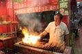 Grilled meat at the night food market in Beijing Royalty Free Stock Photo
