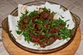 Grilled meat on a pita