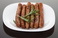 Grilled meat sausages close-up