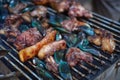 Grilled meat and grilled seafood Royalty Free Stock Photo