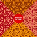 Grilled meat seamless patterns