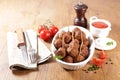 Grilled meatball and tomato sauce Royalty Free Stock Photo