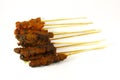 Grilled Meats Skewered on Bamboo Sticks Royalty Free Stock Photo