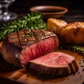 steak, beef steak, Grill, roast beef, beef steak, medium rare, juicy, look delicious, AI Generative Royalty Free Stock Photo