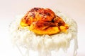 Grilled mini chicken with rice noodle Royalty Free Stock Photo