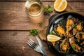 Grilled Mussels with cheese Royalty Free Stock Photo