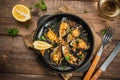 Grilled Mussels with cheese Royalty Free Stock Photo