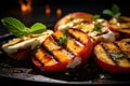 Grilled nectarines with mozzarella