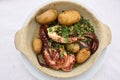 Grilled octopus with batatas a murro. Portugal Royalty Free Stock Photo