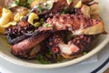 Grilled octopus with batatas a murro Royalty Free Stock Photo