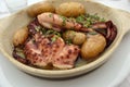 Grilled octopus with batatas a murro Royalty Free Stock Photo