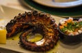 Grilled octopus and fresh vegetable salad Royalty Free Stock Photo