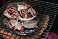 Grilled Octopus on grill Royalty Free Stock Photo
