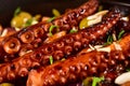 Grilled octopus plate Royalty Free Stock Photo