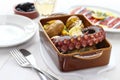 Grilled octopus with potatoes, polvo lagareiro, Portuguese cuisine Royalty Free Stock Photo