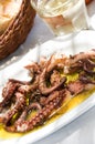 Grilled octopus taverna specialty greek islands Royalty Free Stock Photo