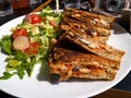 Grilled Panini sandwich toast with tomato and cheese