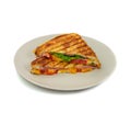 Grilled panini sandwiches on plate. Royalty Free Stock Photo