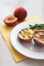 Grilled peaches dessert Royalty Free Stock Photo