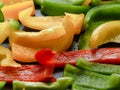 Grilled peppers on a hot grill Royalty Free Stock Photo