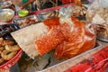 Grilled pig on the market of Bali, Indonesia, close up Royalty Free Stock Photo