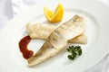 Grilled Pikeperch with lemon Royalty Free Stock Photo
