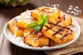 grilled pineapple with melted brown sugar topping
