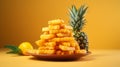 Pineapple Cubes On Yellow Plate: Photo-realistic Composition In Chip Zdarsky Style