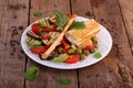 Grilled pita with cheese and grilled vegetables Royalty Free Stock Photo