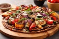 grilled pizza cooking on outdoor barbecue