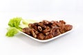 grilled pork chitterlings Royalty Free Stock Photo
