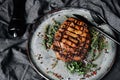 Grilled pork chop dish with spices Royalty Free Stock Photo