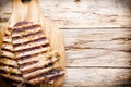 Grilled pork chops pieces. Spices and rosemary. Royalty Free Stock Photo