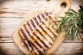 Grilled pork chops pieces. Spices and rosemary. Royalty Free Stock Photo