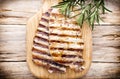 Grilled pork chops pieces. Spices and rosemary. Royalty Free Stock Photo