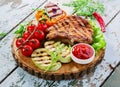 Grilled Pork Chops Royalty Free Stock Photo