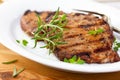 Grilled pork with fresh herbs