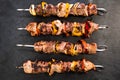 Grilled Pork and Lamb Skewer or Kebob Royalty Free Stock Photo