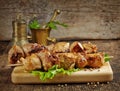 Grilled pork meat kebab Royalty Free Stock Photo