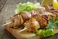 Grilled pork meat kebab Royalty Free Stock Photo