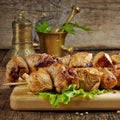 Grilled pork meat kebab Royalty Free Stock Photo