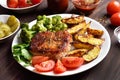 Grilled pork meat with vegetables Royalty Free Stock Photo