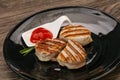 Grilled pork medallion with sauce Royalty Free Stock Photo