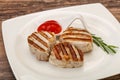 Grilled pork medallion with sauce Royalty Free Stock Photo